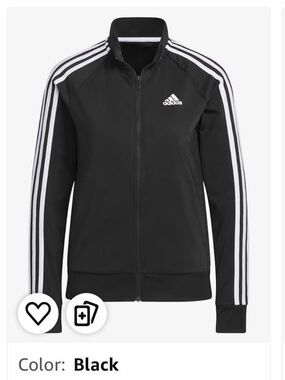 adidas Black Bomber Jacket with White Three-Stripes